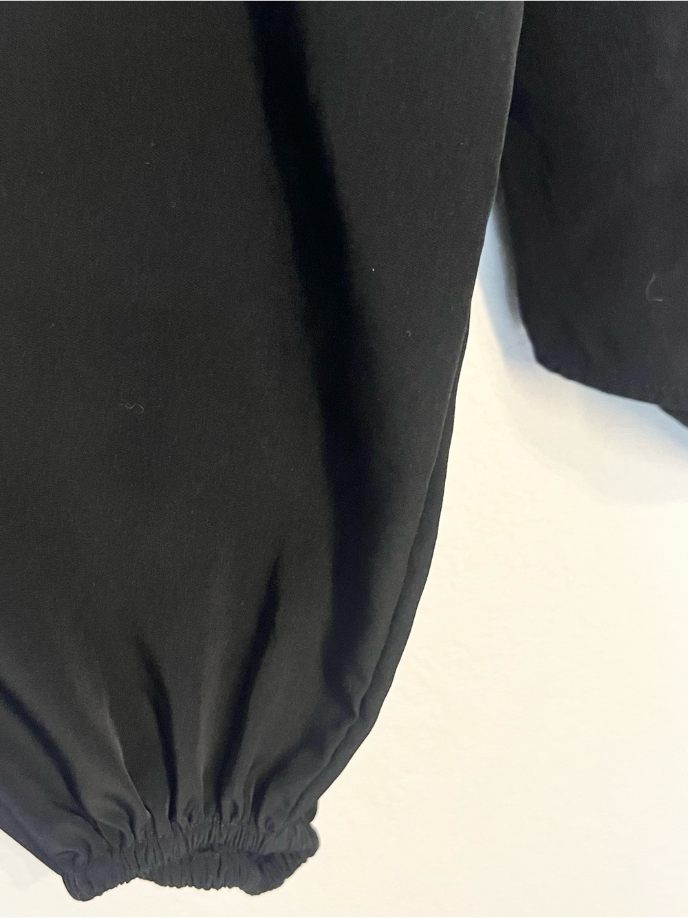 Express Black Ruffle-Neck Button-Front Blouse - Picture 6 of 6